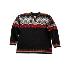 Dale of Norway Black Red Official Olympic Team USA 2002 100% Wool Sweater XL